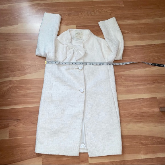 Kate Spade $548 White New York Dorothy Bow Front Tweed Coat Size 6 Small - Picture 8 of 16